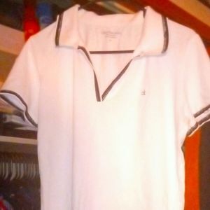 Women Calvin Klein White Polo Shirt
